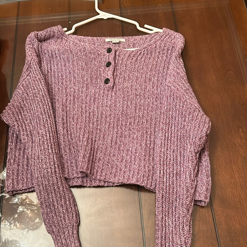 purple american eagle sweater xs good condition